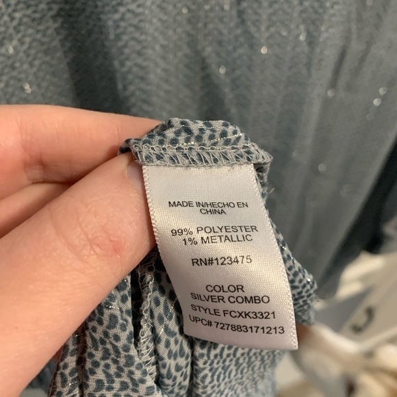 French Connection Silver Combo Tie Blouse Size 3x - Picture 4 of 4